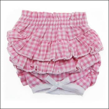 Ruffled Pink Gingham Dog Panties