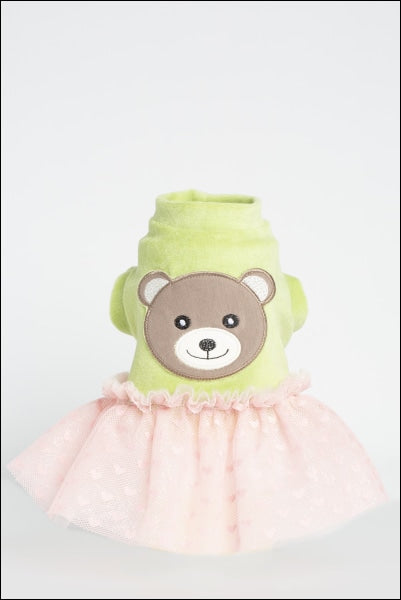 Sparkling Bear Dog Tutu Pastel Green