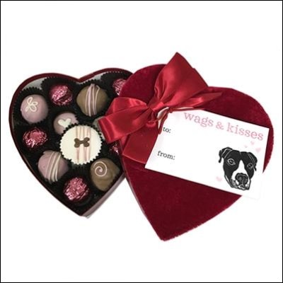 Velvet Heart Dog Treat Box