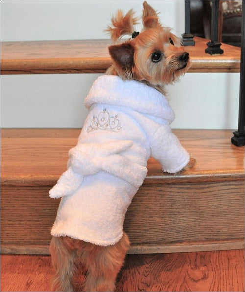 White Silver Tiara Bathrobe