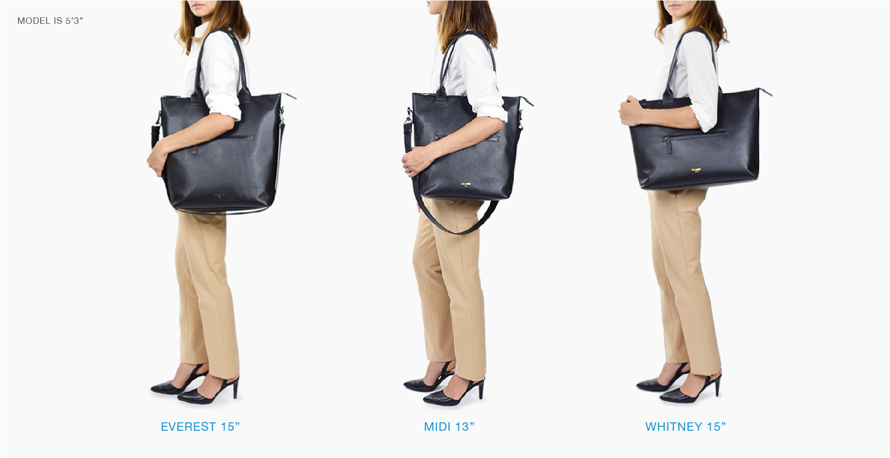 Daame laptop tote size comparison