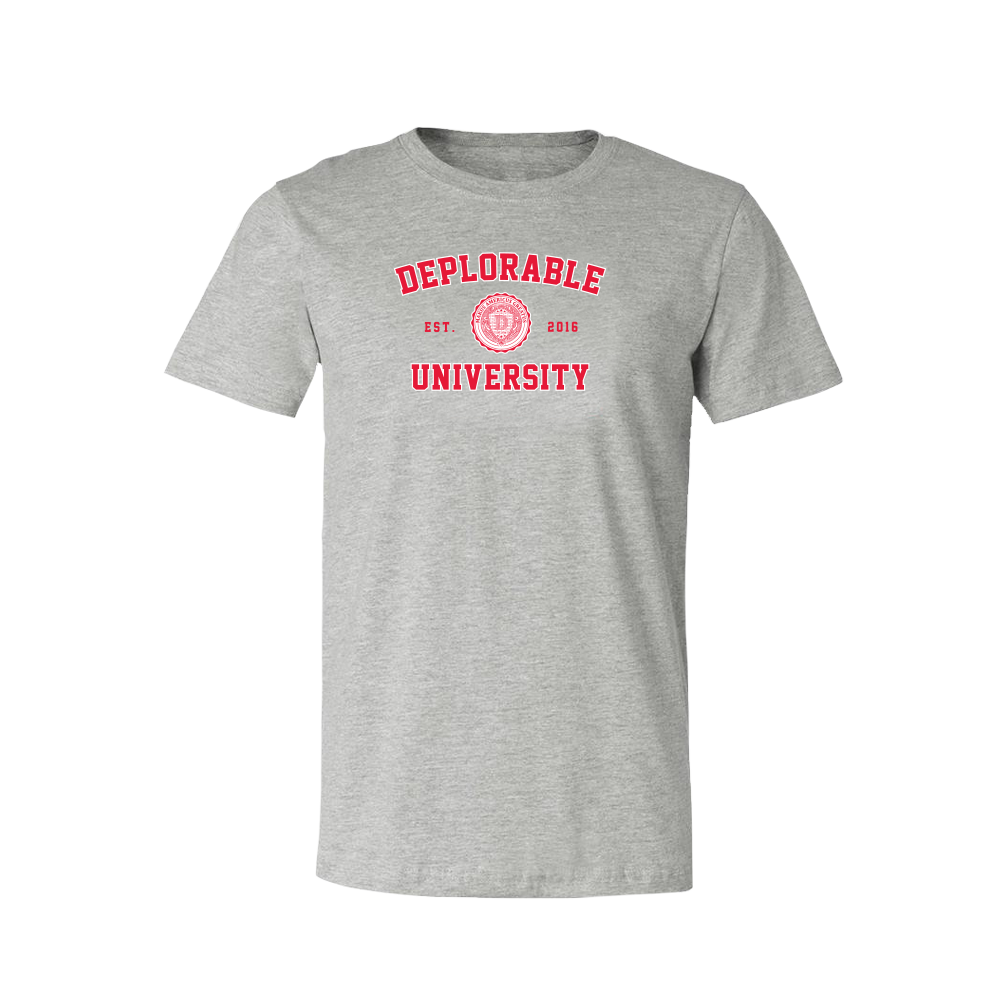 Deplorable University T Shirt Grey - Breitbart Store product image