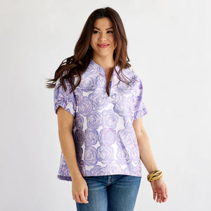 Betsy Jacquard Rose Top - C.J. Copeland's