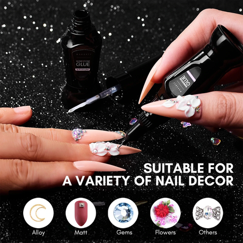 Makartt Nail Rhinestone Glue Gel for Nails, 30g Super Strong Adhesive Gel  for Nail Gem, Jewels ,Glitter,Crystals Beads Diamonds