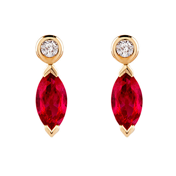 Marquise ruby and diamond earrings – Woolfe Jewellery