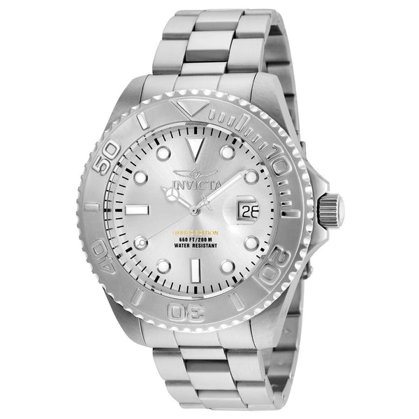 Invicta Men's 24621 Pro Diver Quartz 3 Hand Silver Dial Watch