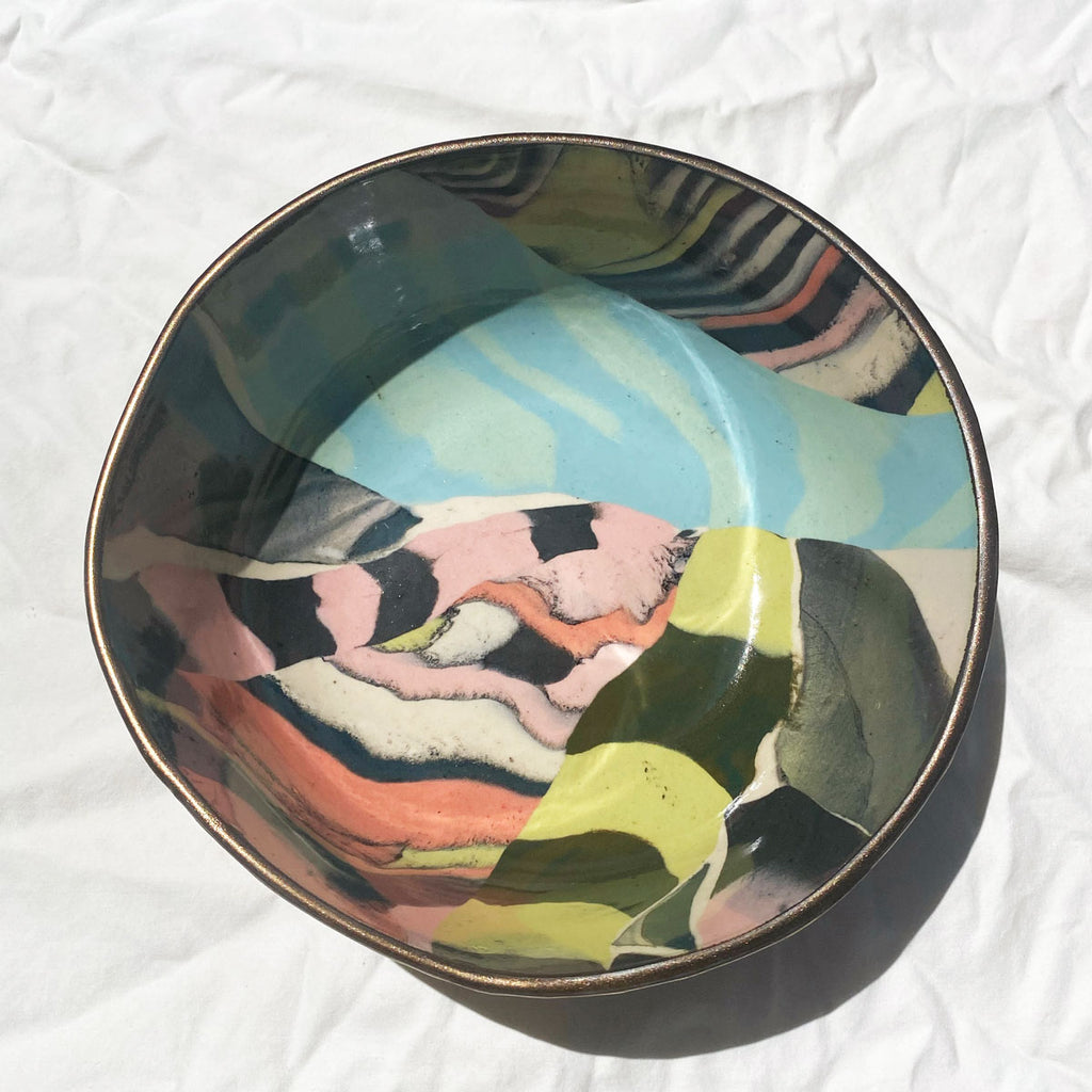 Nerikomi Ceramic Serving Bowl