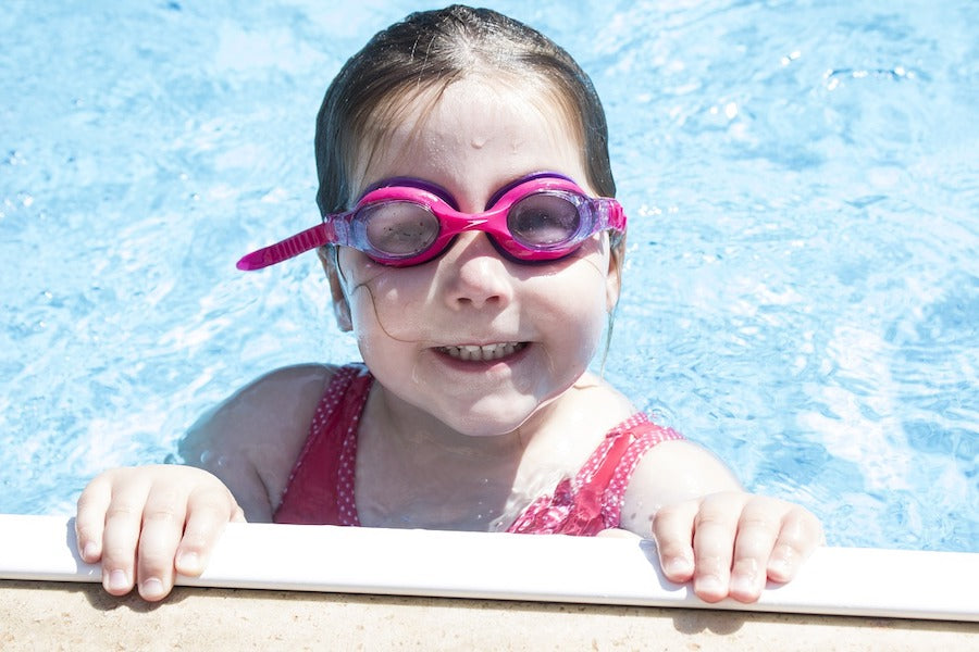Girl in swimming goggles