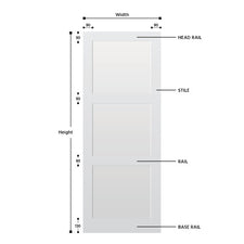 3 Panel Tulipwood Internal Door — Shaker Doors