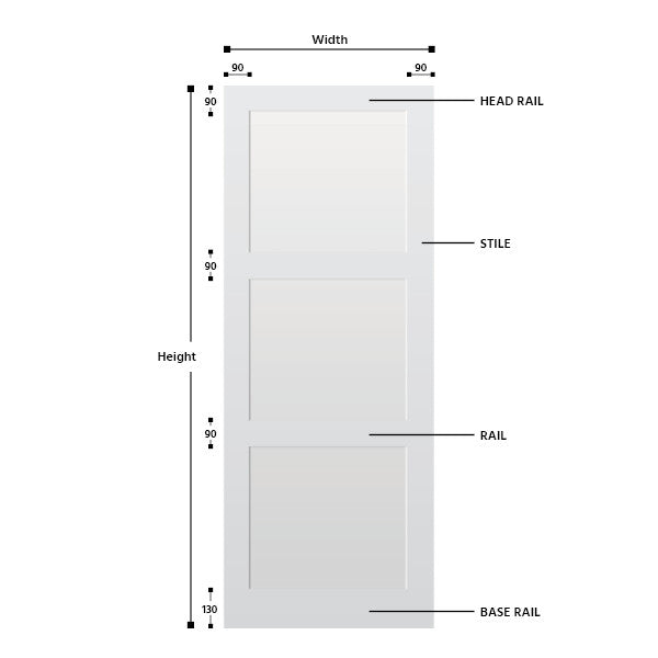 3 Panel Tulipwood Internal Door — Shaker Doors