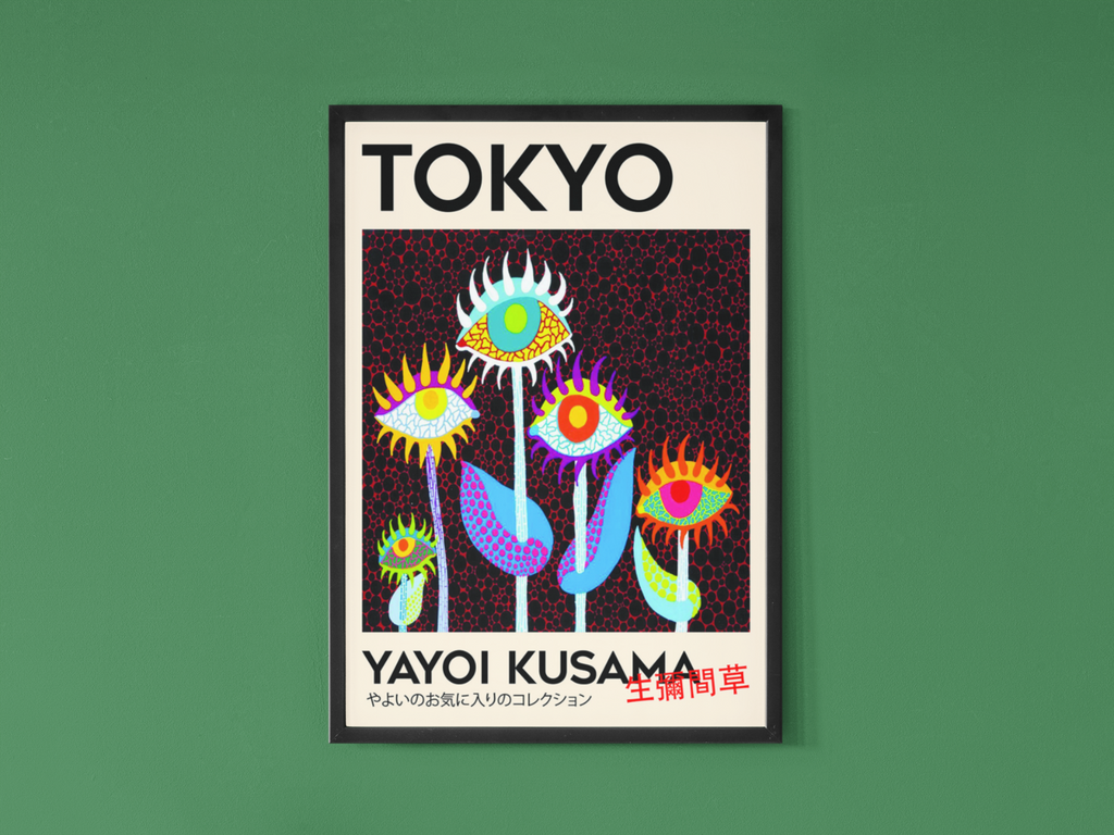Yayoi Kusama Wall poster, Flower Eyes | Contemporary pop Art Exhibition Print