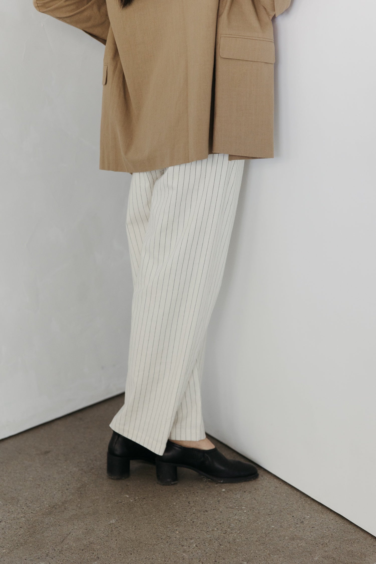 Ellison Striped Linen Pants - Taupe/Cream on Garmentory