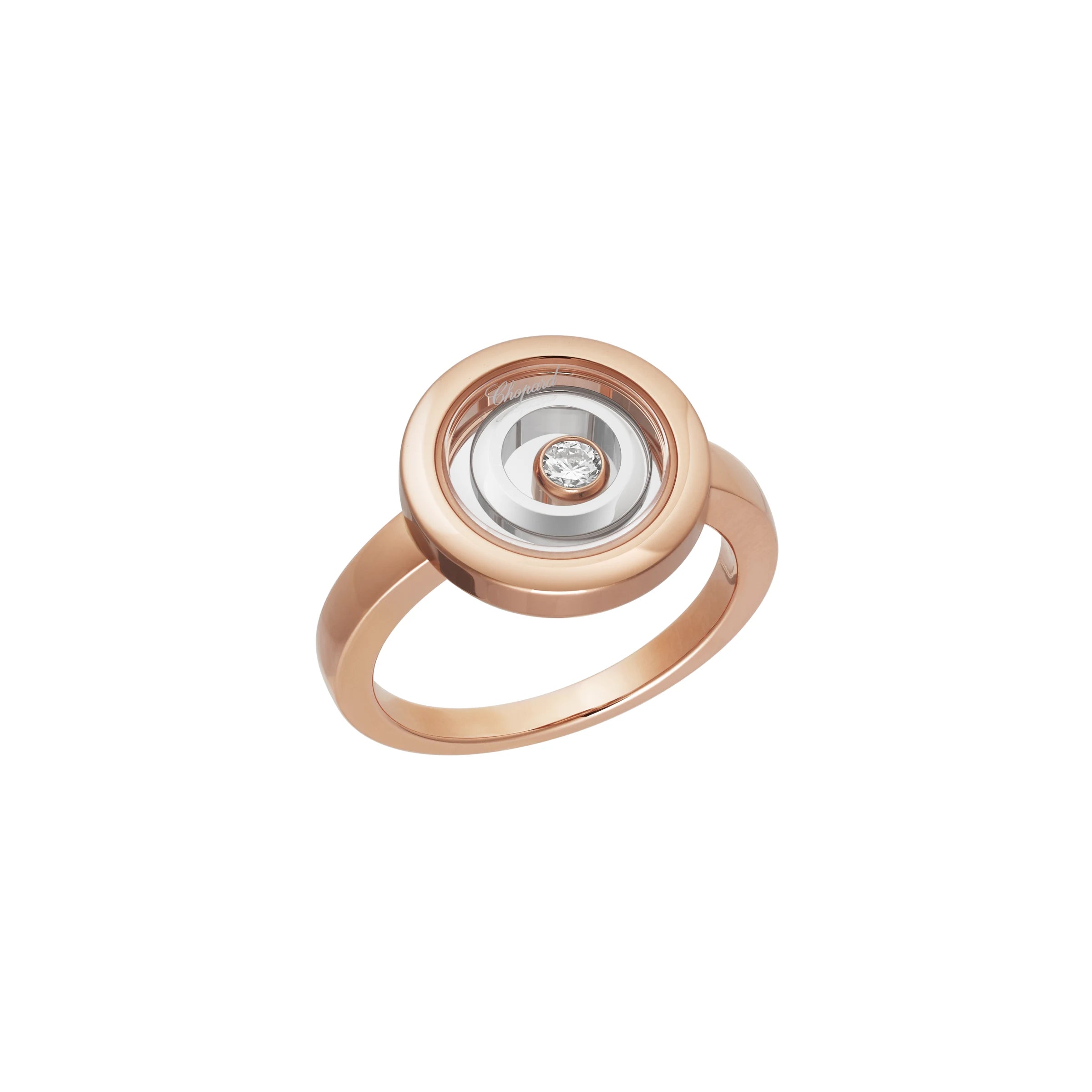 Chopard Happy Spirit 18ct Rose Gold 0.09ct Diamond Ring – 50