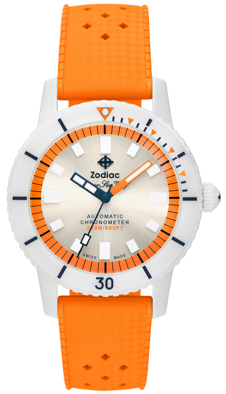 Zodiac Watch Super Sea Wolf Ceramic Orange D ZO9591 Watch Jura