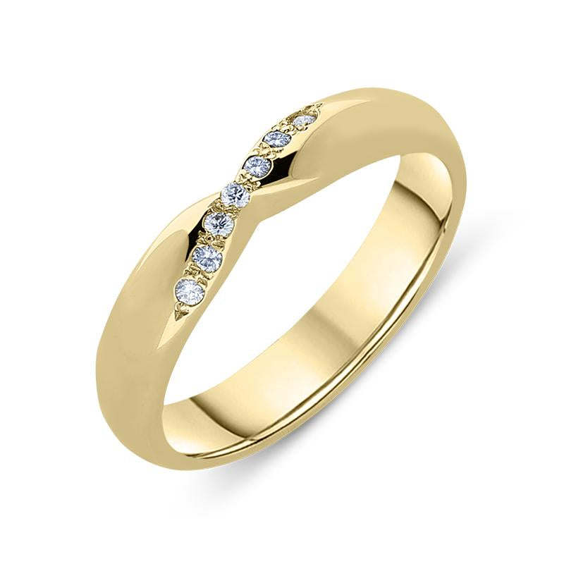 18ct Yellow Gold Diamond Crossover Wedding Ring CGN-624 Ring | Jura Watches