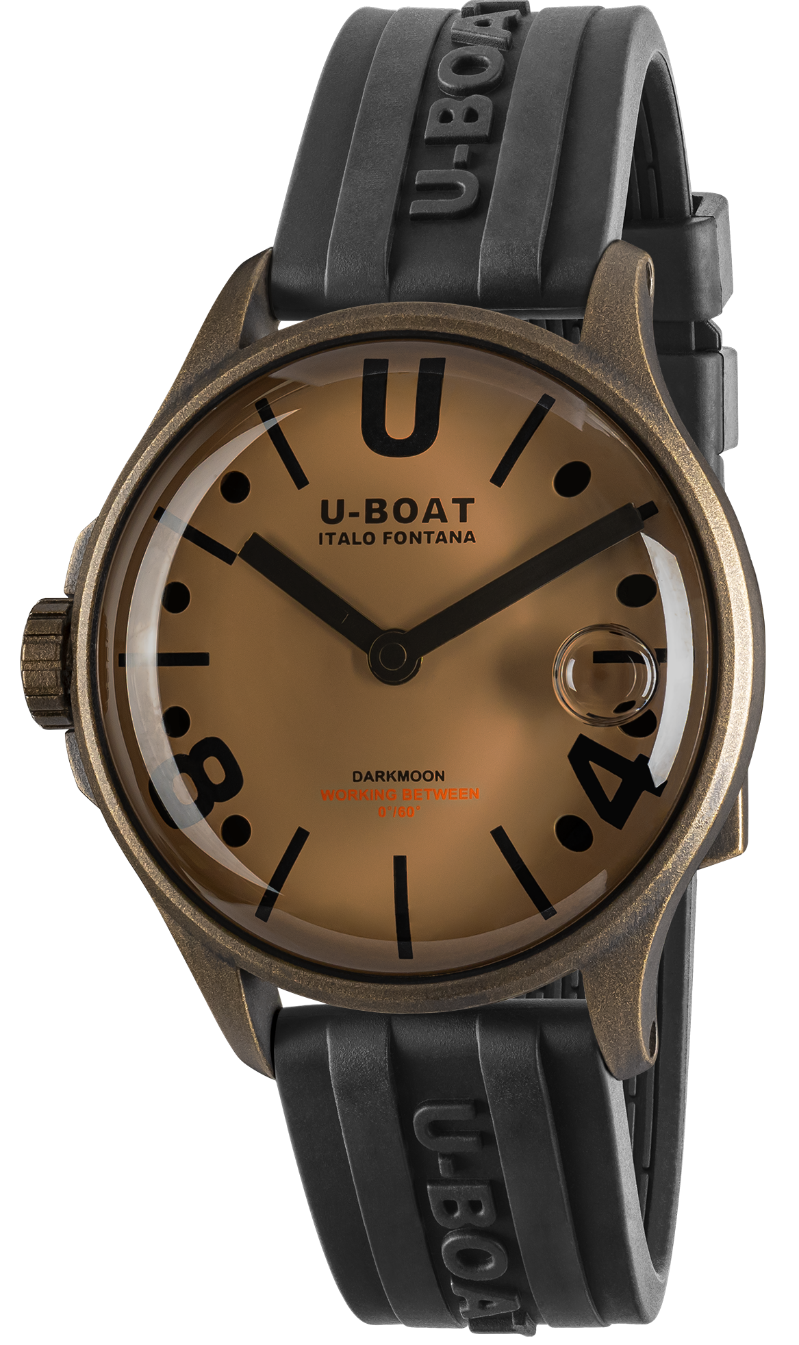 Photos - Wrist Watch U-Boat Watch Darkmoon 40 Brown Black Curve Vintage UB-1073 