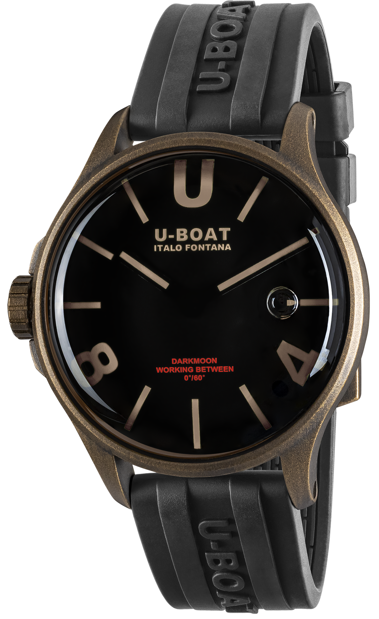 Photos - Wrist Watch U-Boat Watch Darkmoon 44 Brown Black Curve Vintage UB-1064 