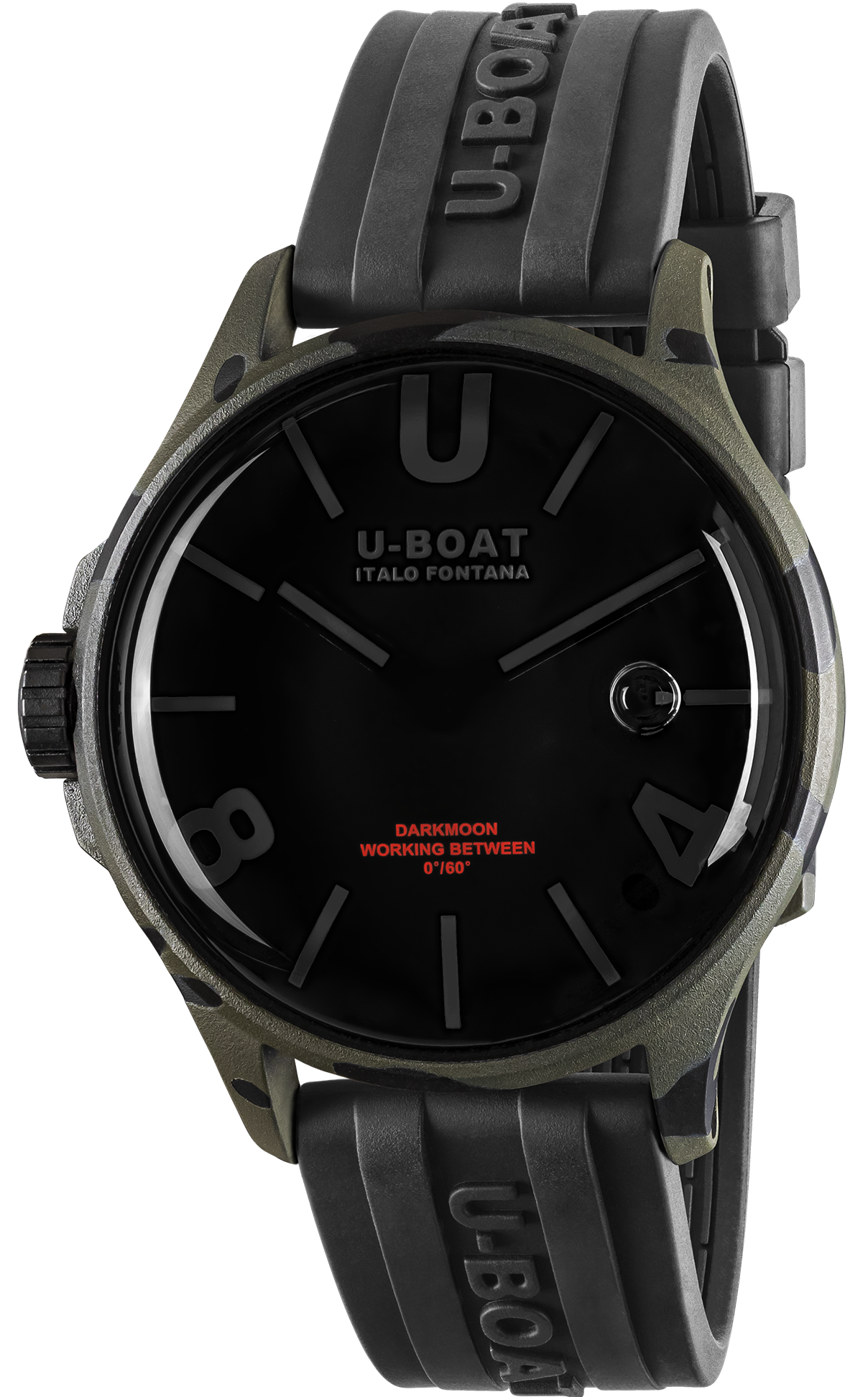 Photos - Wrist Watch U-Boat Watch Darkmoon 44 Camouflage Black Curve Grey UB-1066 