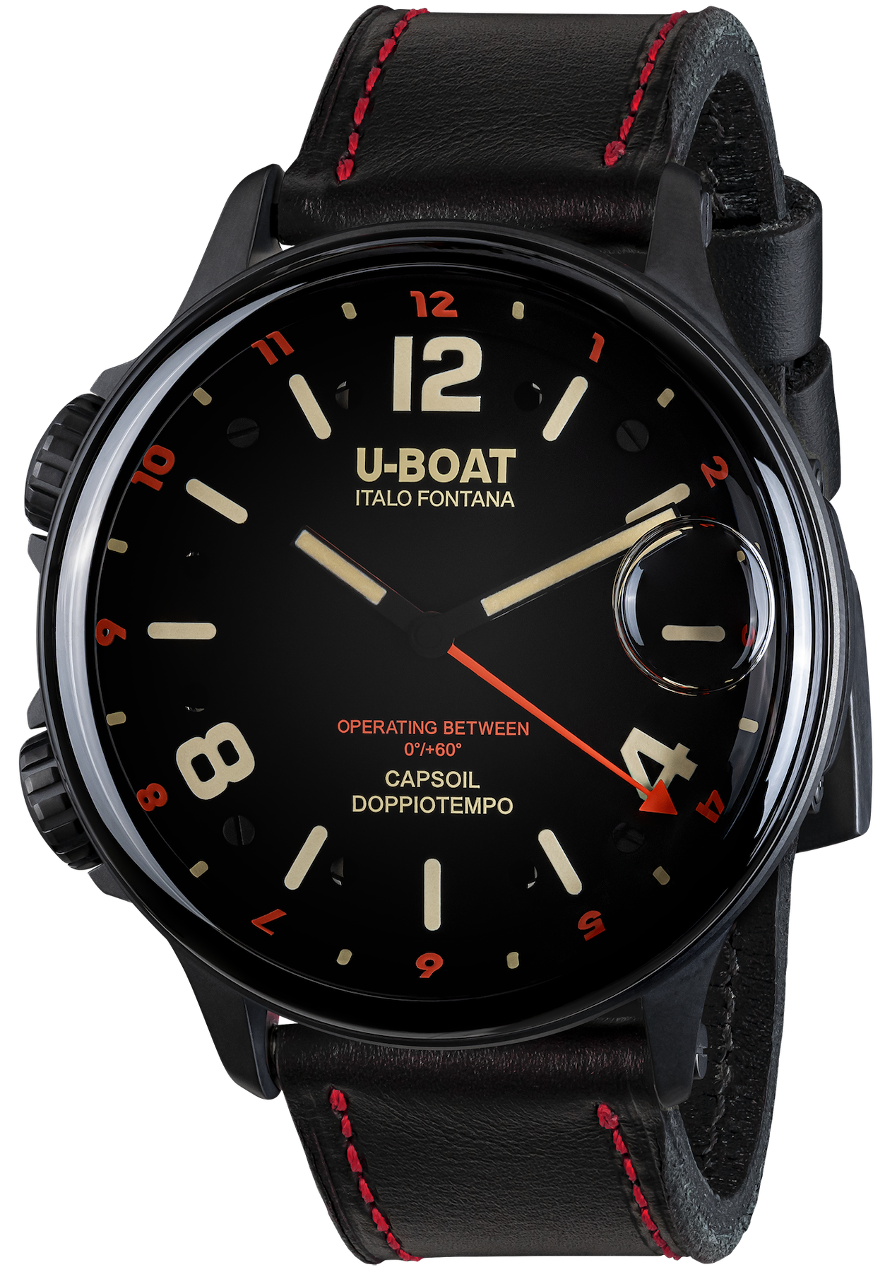 Photos - Wrist Watch U-Boat Watch Capsoil Doppiotempo 55 Red Rehaut DLC UB-1077 
