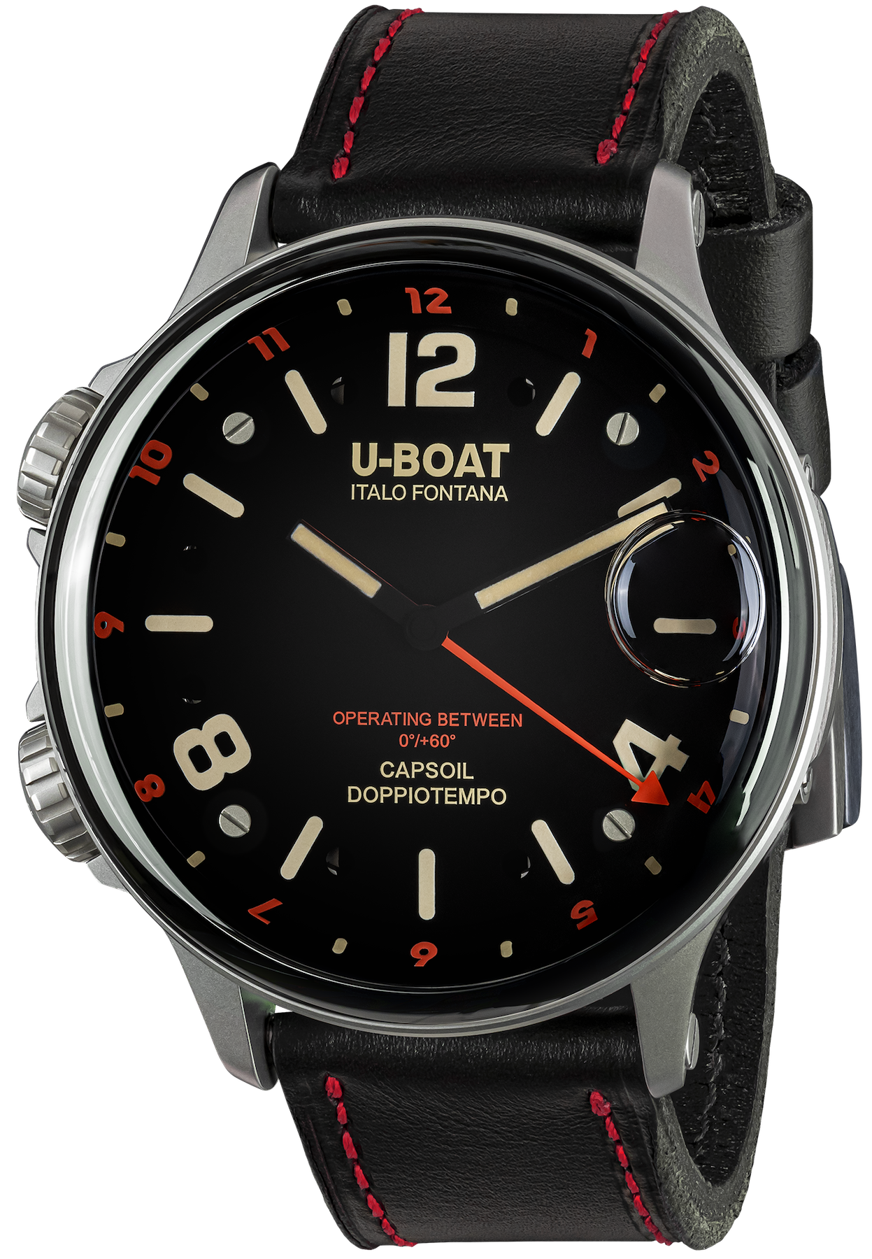 Photos - Wrist Watch U-Boat Watch Capsoil Doppiotempo 55 Red Rehaut SS UB-1078 