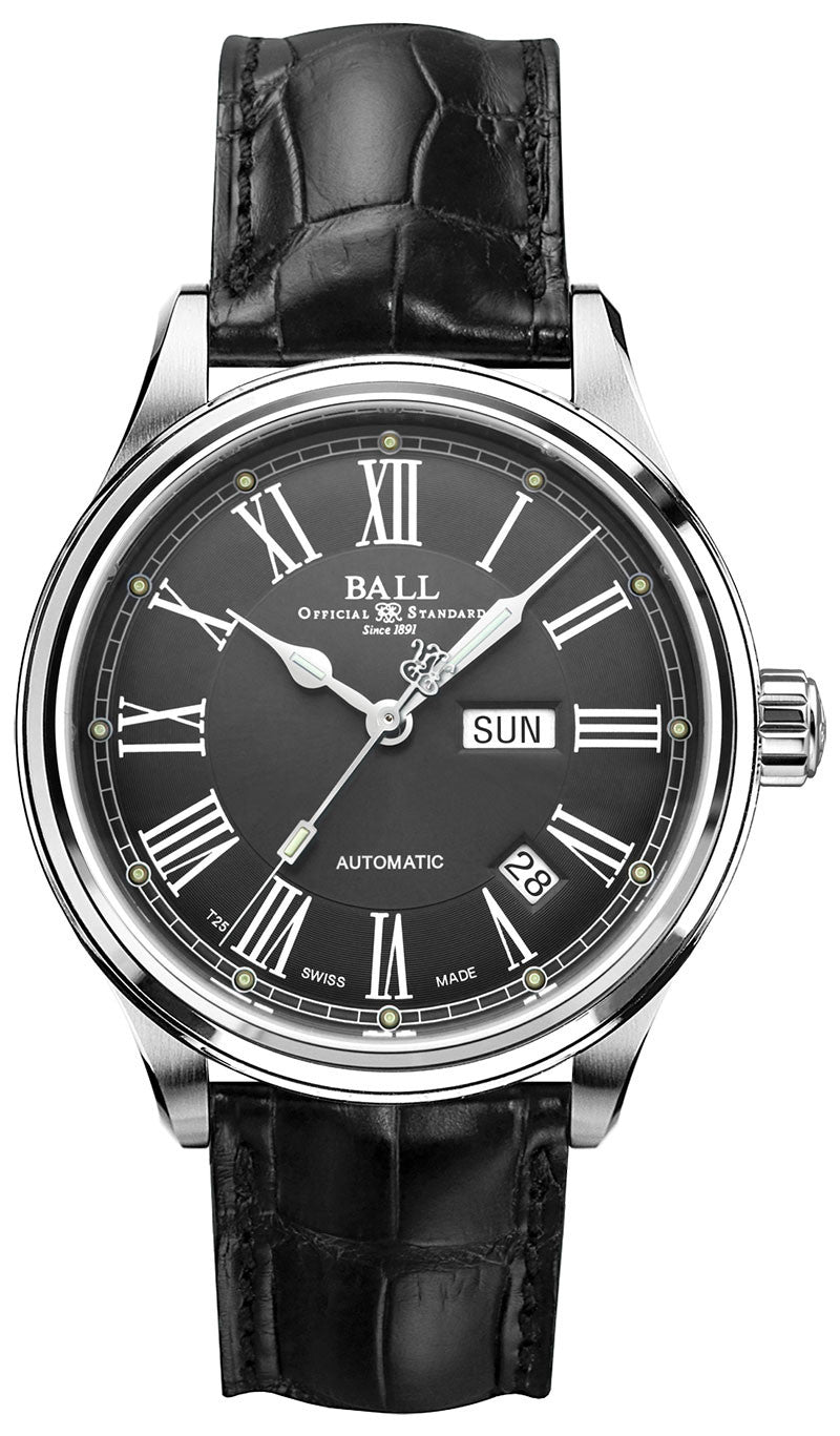 Photos - Wrist Watch Ball Watch Company Trainmaster Roman - Grey BL-1205 