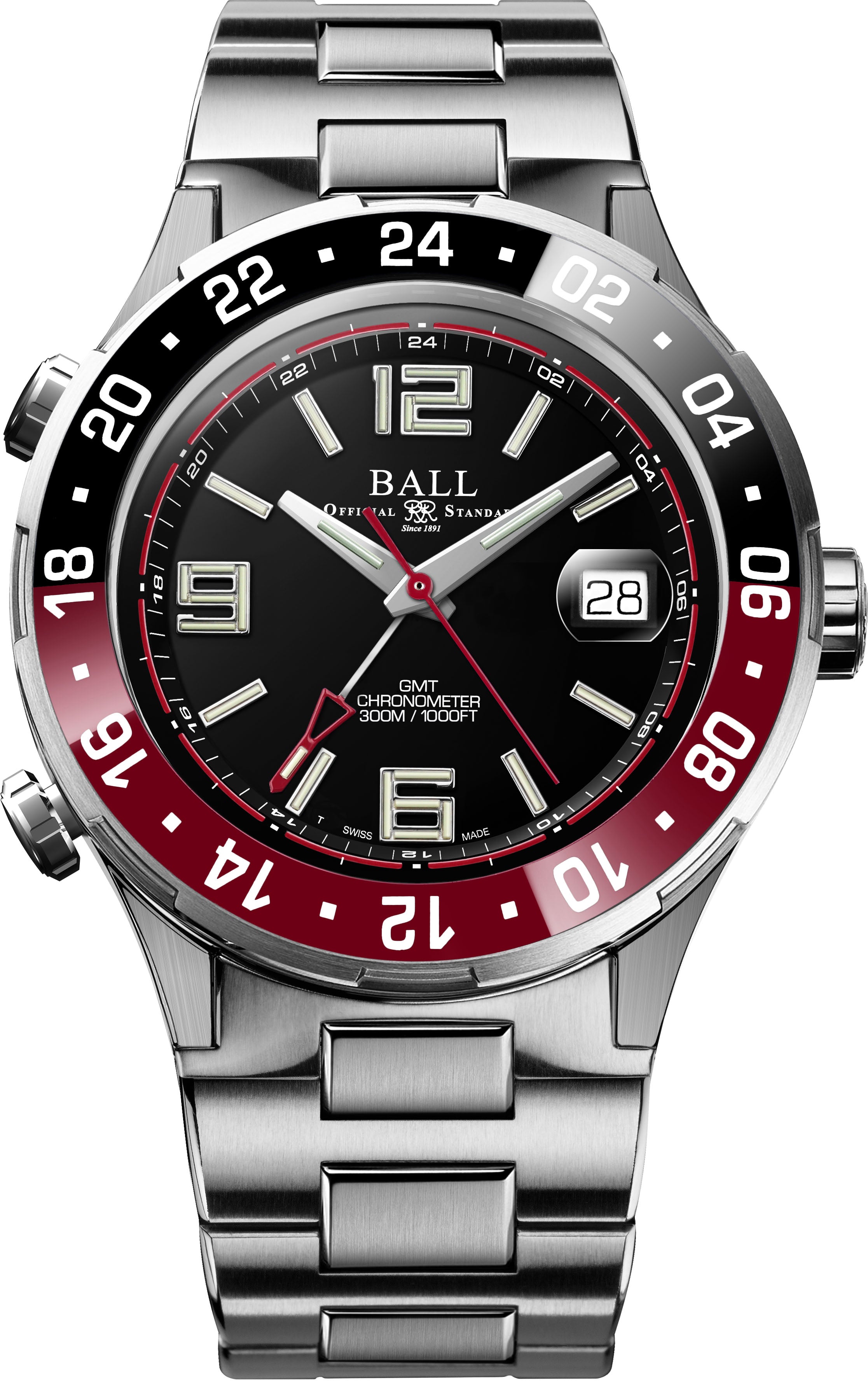 Photos - Wrist Watch Ball Watch Company Roadmaster Pilot GMT Limited Edition - Black BL-2331 