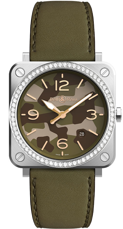 Bell & Ross Watch BR S Green Camo Diamond