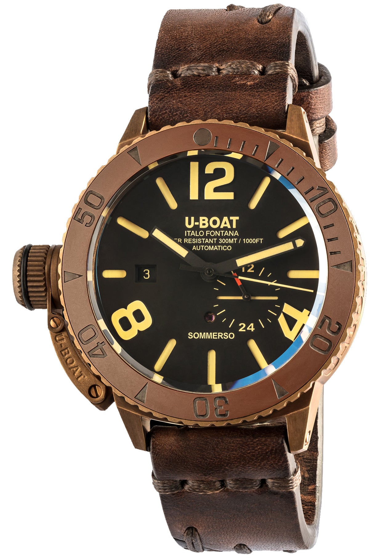 Photos - Wrist Watch U-Boat Watch Sommerso Bronze Ceramic BZ D - Black UB-994 