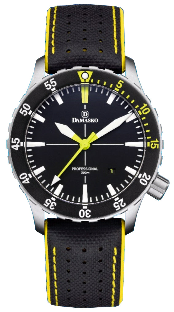 Photos - Wrist Watch Damasko Watch DSub1 Leather Rubber Yellow - Black DMK-473