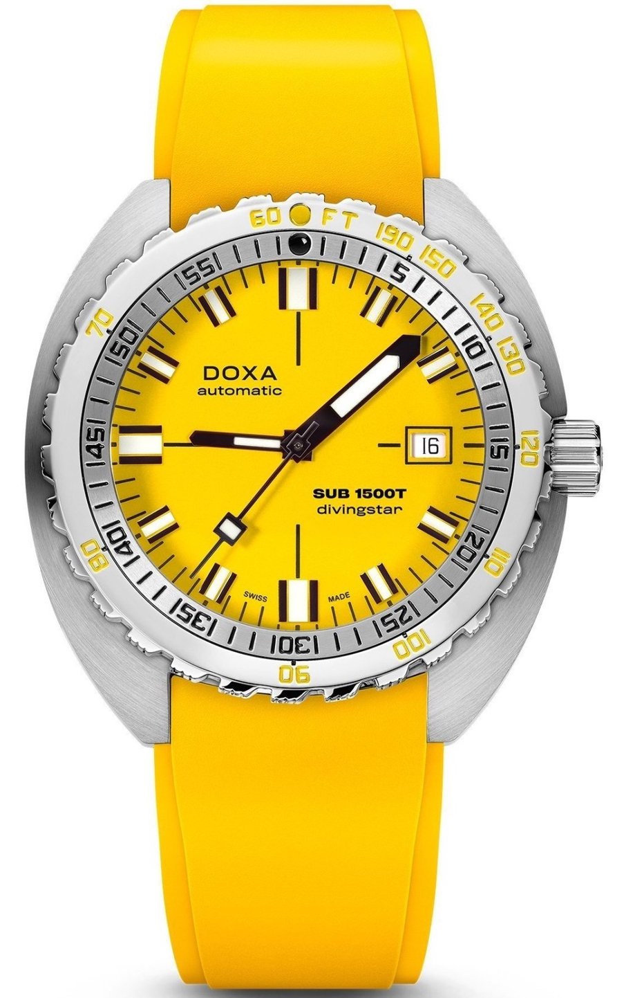 Photos - Wrist Watch DOXA Watch SUB 1500T Divingstar Rubber - Yellow DOX-065 