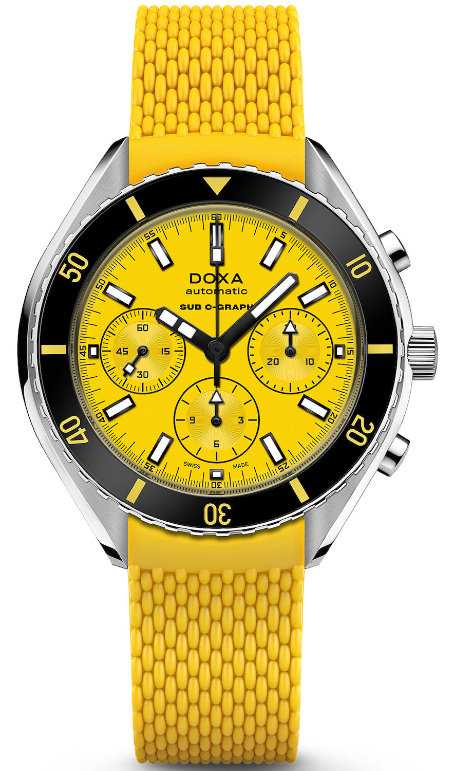 Photos - Wrist Watch DOXA Watch SUB 200 C-Graph Divingstar Rubber - Yellow DOX-109 