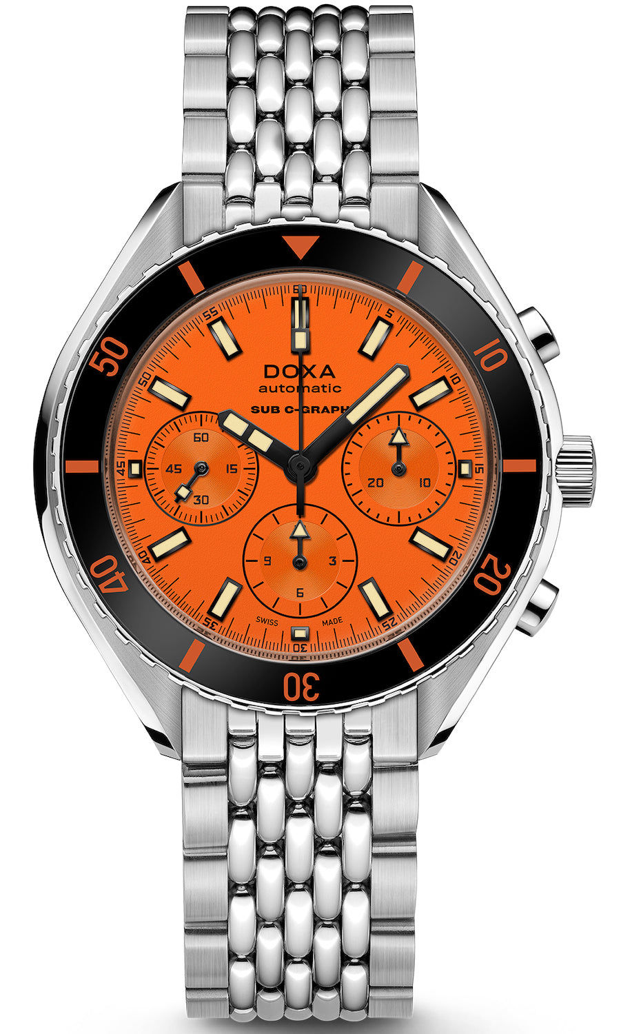 Photos - Wrist Watch DOXA Watch SUB 200 C-Graph Professional Bracelet - Orange DOX-100 