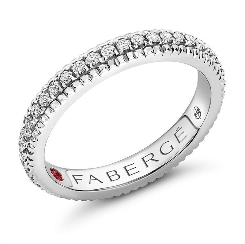 Photos - Ring Faberge Colours of Love 18ct White Gold Diamond Fluted Band  - 68 FBR 