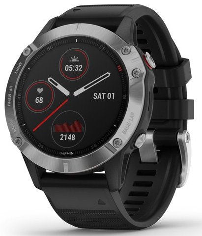 Garmin Watch Fenix 6 Silver With Black Band