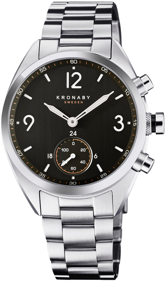 Kronaby S3113-1 Men's Apex Smartwatch Black Dial