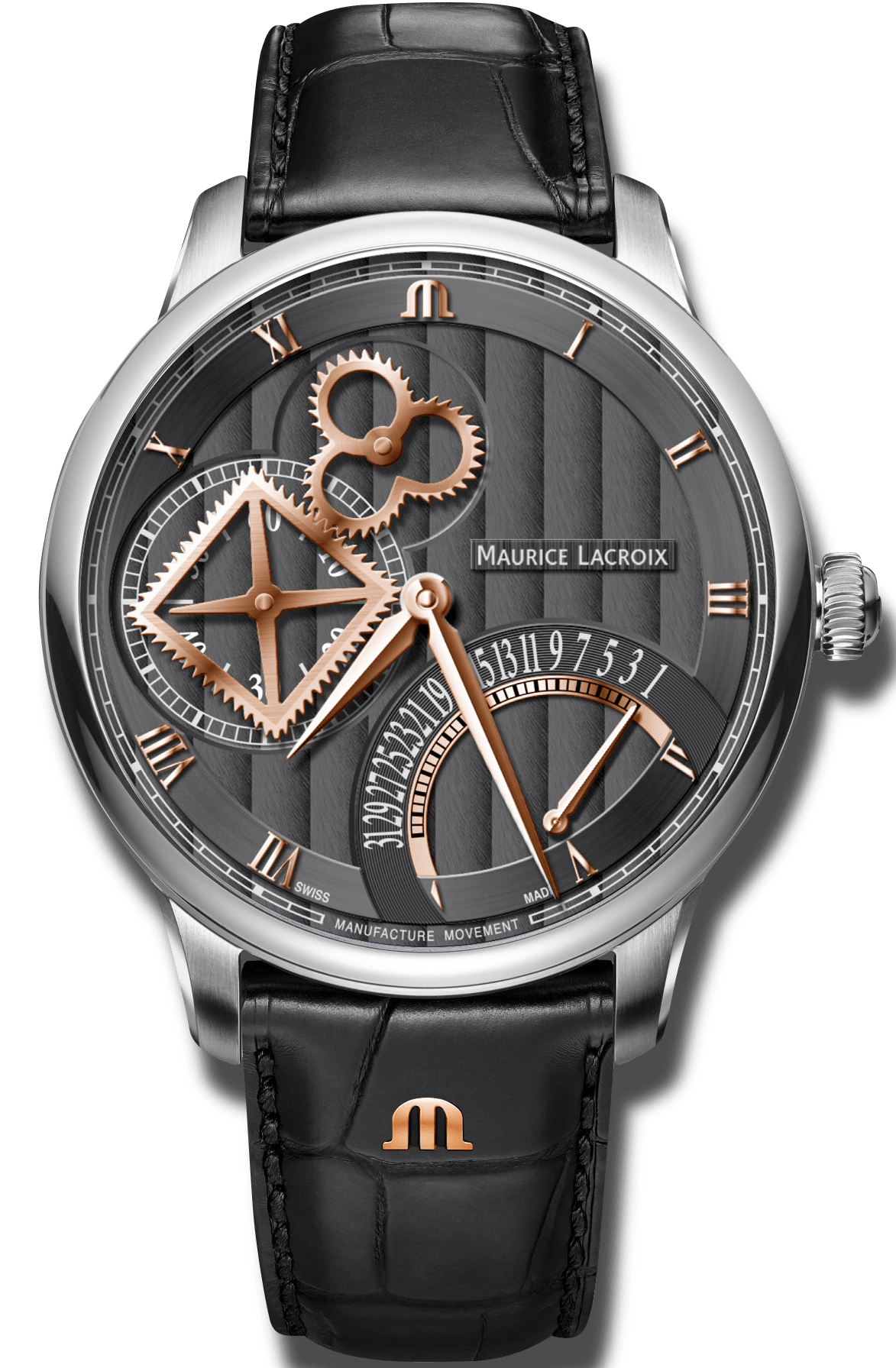 Photos - Wrist Watch Maurice Lacroix Watch Masterpiece Square Wheel Retrograde ML-1544 