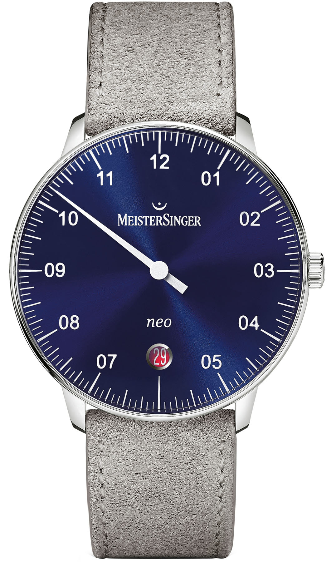 Photos - Wrist Watch MeisterSinger Watch Neo Suede Grey - Blue MS-179 