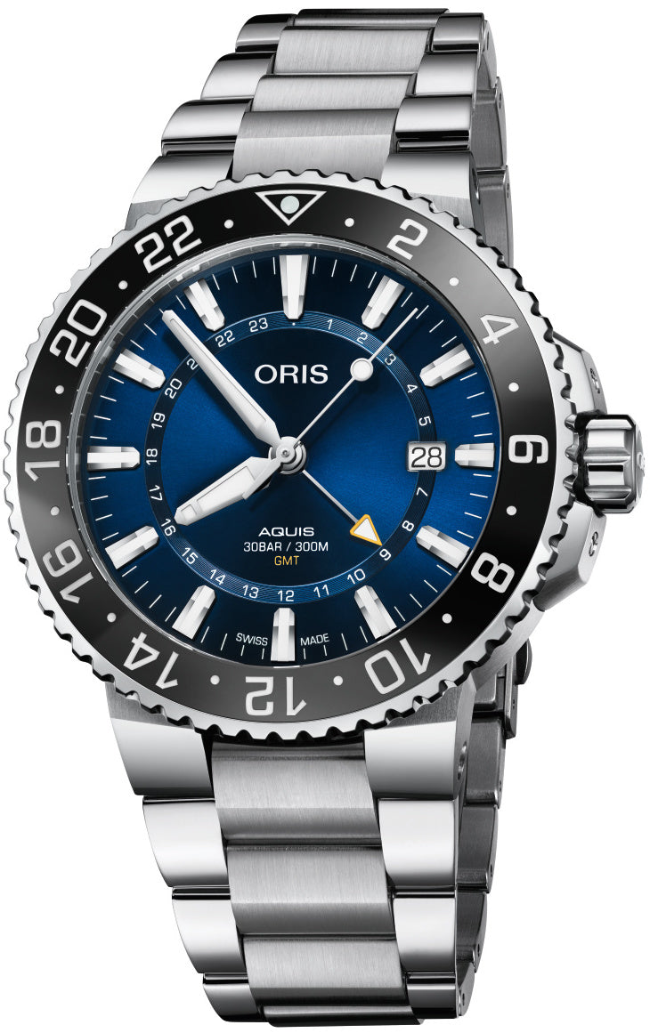 Photos - Wrist Watch Oris Watch Aquis GMT Date D - Blue OR-1578 