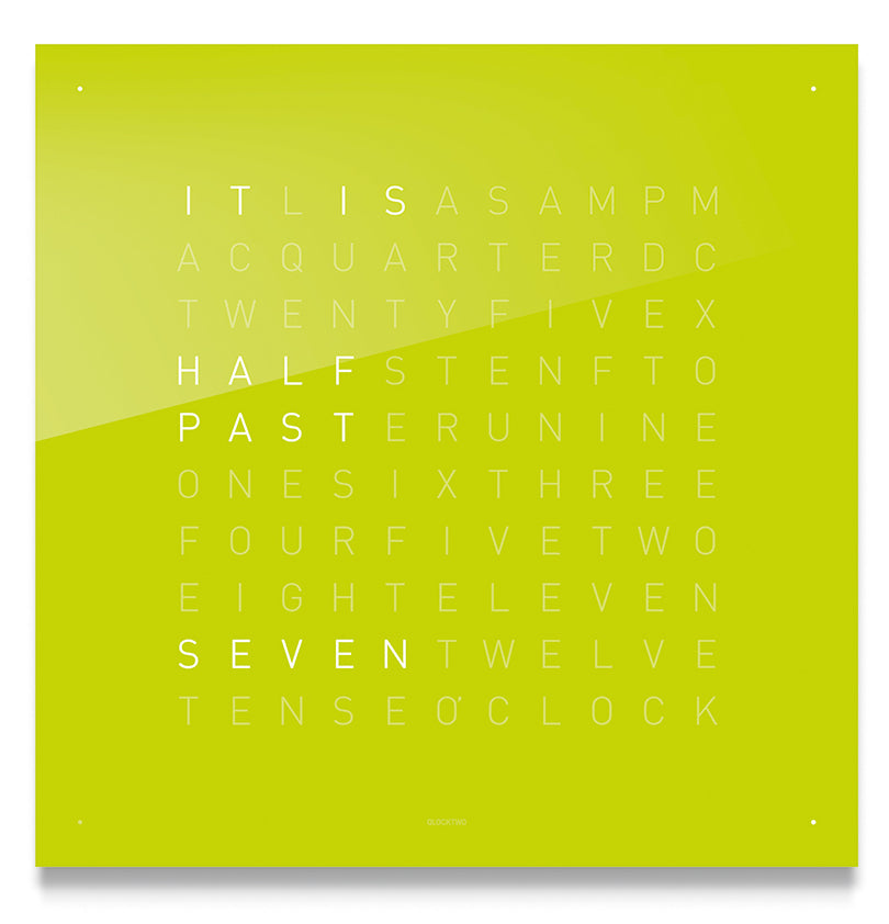 QLOCKTWO Classic Lime Juice Wall Clock 45cm D