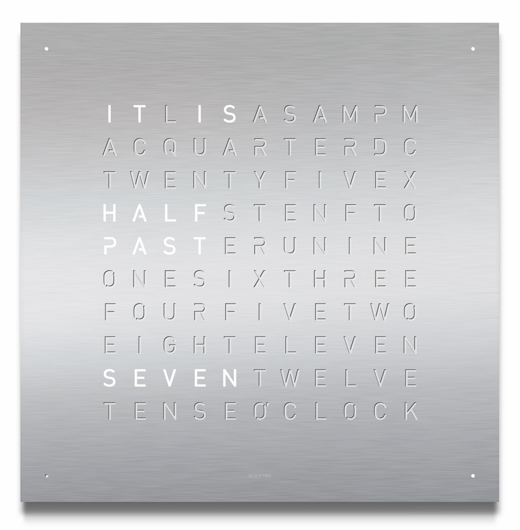 QLOCKTWO Earth 45 Stainless Steel Wall Clock