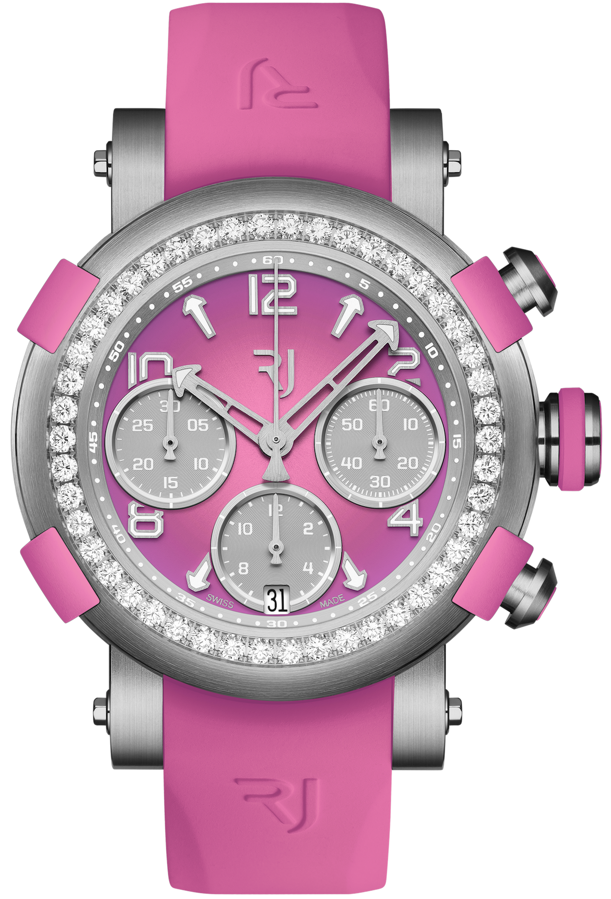 RJ Watches ARRAW Chonograph 42mm Titanium Pink Diamonds