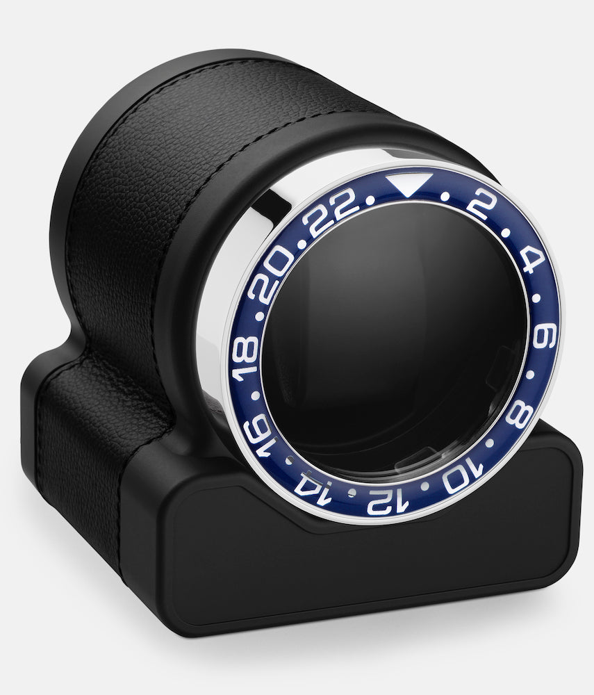 Photos - Watch Box / Winder Tempo Scatola del  Watch Winder Rotor One Black Blue Bezel - Black SCDT-036 