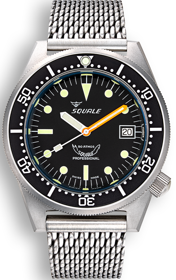 Photos - Wrist Watch Squale Watch 1521 Black Blasted Mesh SQL-028