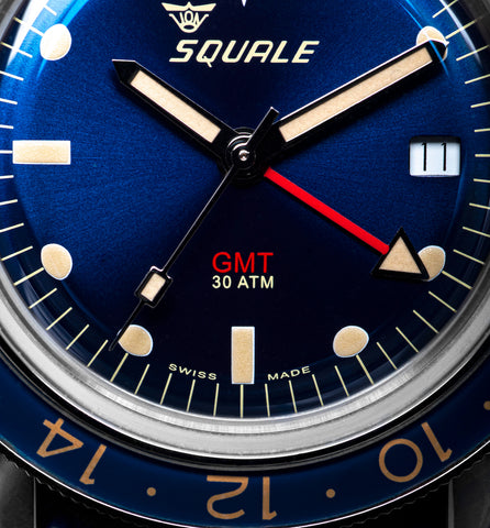 Squale Watch Sub-39 GMT Blue Vintage Bracelet SUB39GMTB.BR22 Watch | Jura  Watches