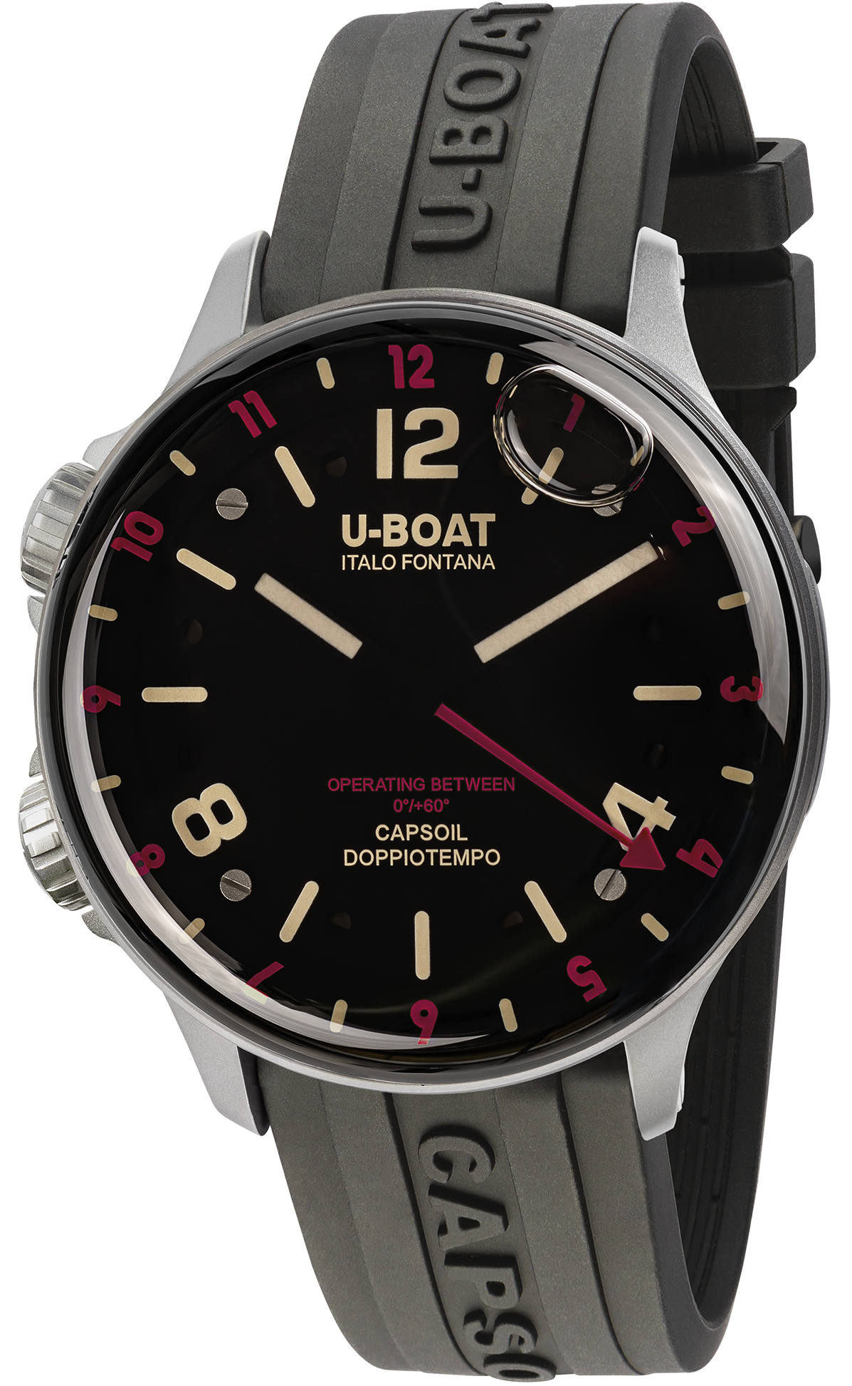 Photos - Wrist Watch U-Boat Watch Capsoil Doppiotempo 45 SS Red Indices UB-1030 