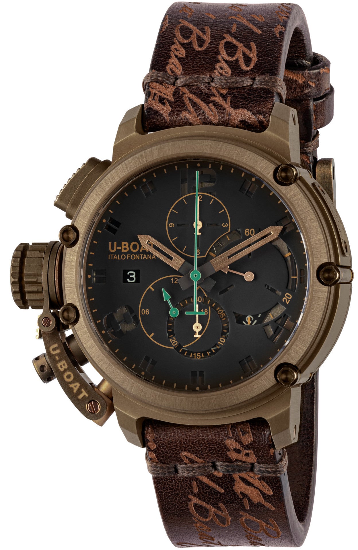 Photos - Wrist Watch U-Boat Watch Chimera Chronograph Green Bronze Limited Edition UB-1011 