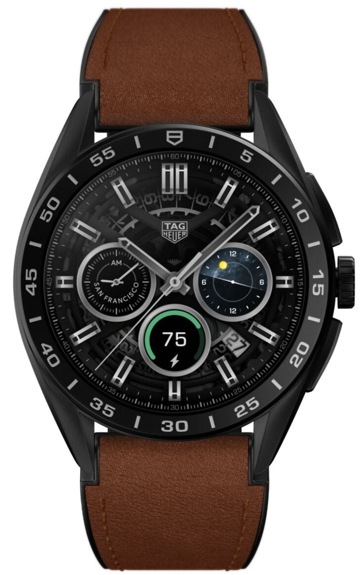 TAG Heuer Watch Connected Calibre E4 45 Titanium Brown Leather