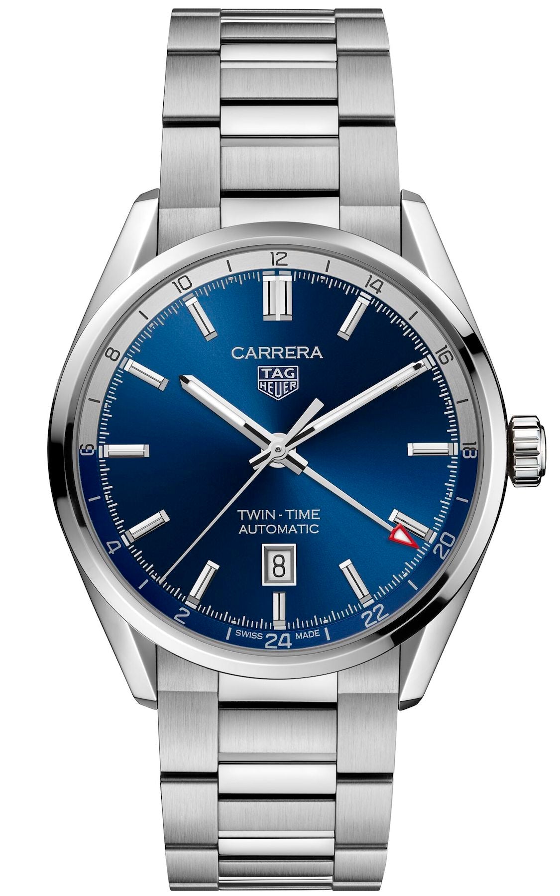 Photos - Wrist Watch TAG Heuer Watch Carrera Calibre 7 Twin Time Automatic Mens - Blue TAG-2336 