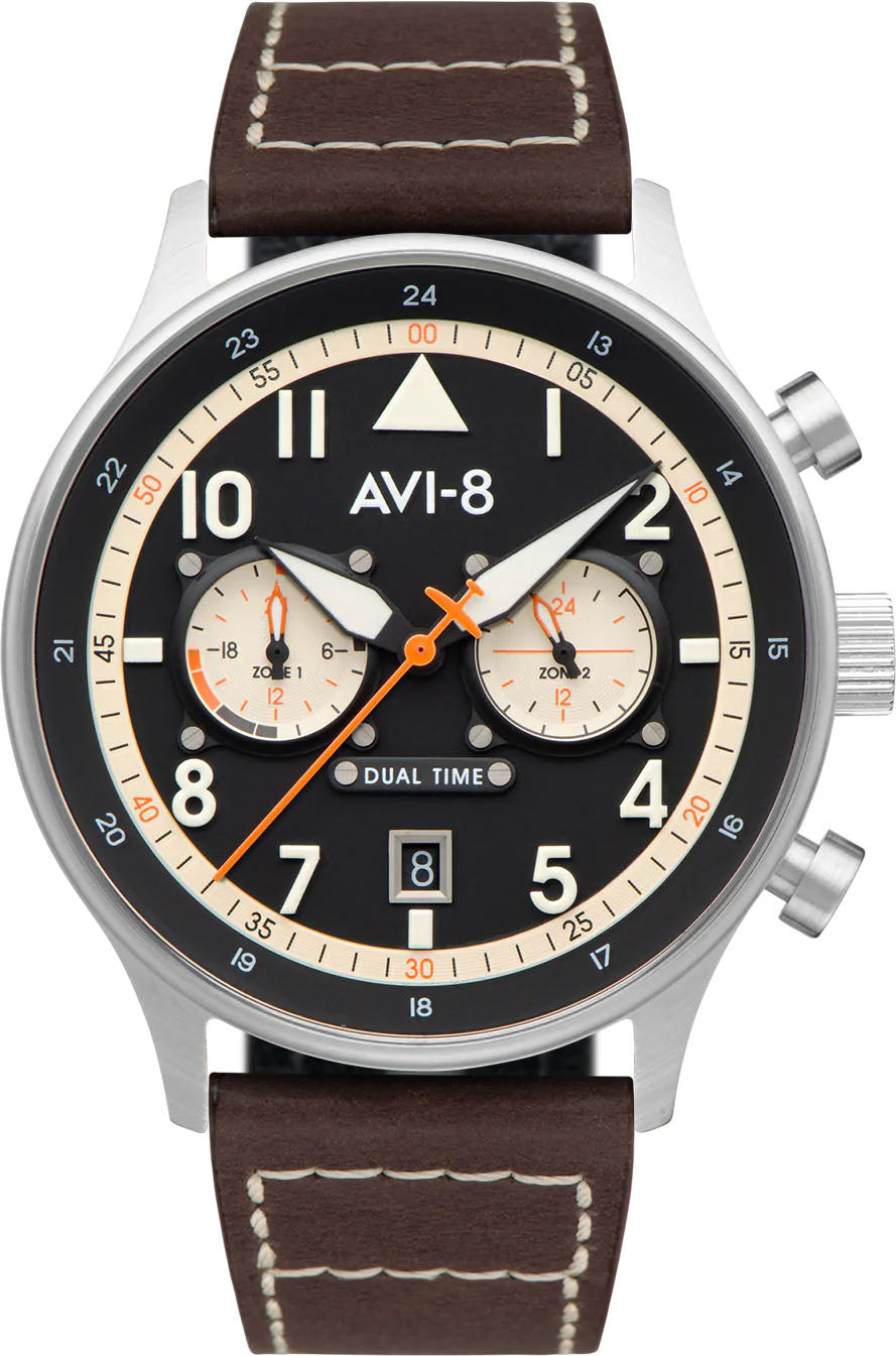 Photos - Wrist Watch AVI-8 Watch Hawker Hurricane Carey Dual Time Manston AV-136 
