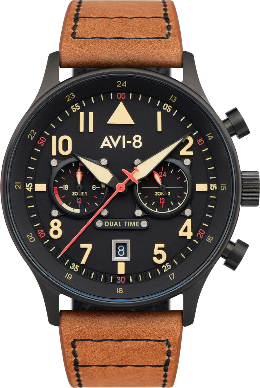 Photos - Wrist Watch AVI-8 Watch Hawker Hurricane Carey Dual Time Debden - Black AV-138 